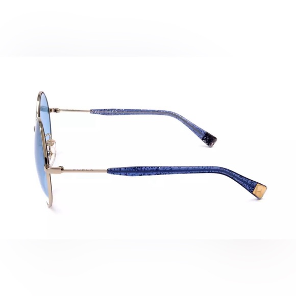 Furla Women's Sunglasses Round Gold/Blue - Picture 3 of 4